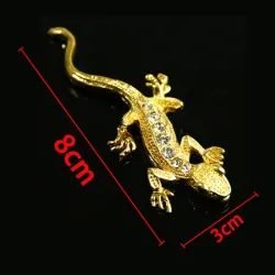 Or 3D - cristal gecko - autocollant en métal